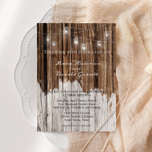 木素朴と灯結婚灯 招待状