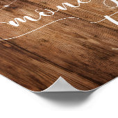 木素朴と灯結婚金の木の看板 ポスター (角)