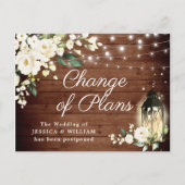 木素朴と白のバラのランタン計画の変更 ポストカード (正面)