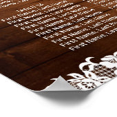 木素朴と白のレースのシーティングチャート16表 ポスター (角)