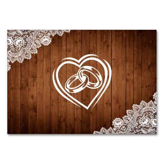 木素朴と白のレースの表番号 テーブルナンバー (裏面)