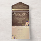 木素朴と糸のラ結婚イト オールインワン招待状 (内側)