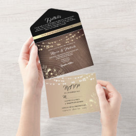 木素朴と糸のラ結婚イト オールインワン招待状