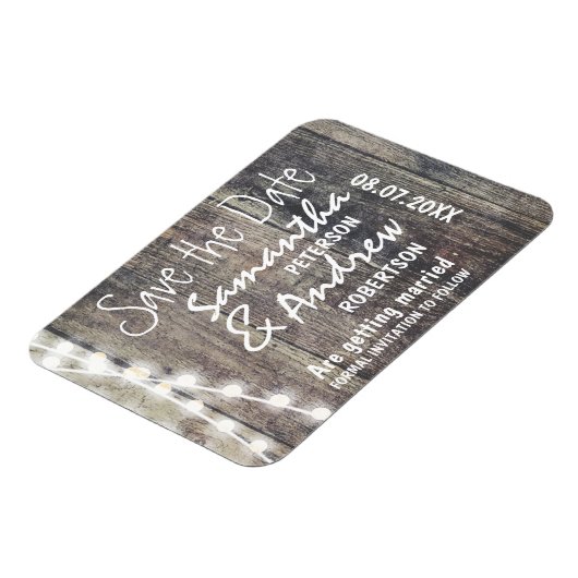 木素朴と糸の灯が日付を保存する マグネット (左側)