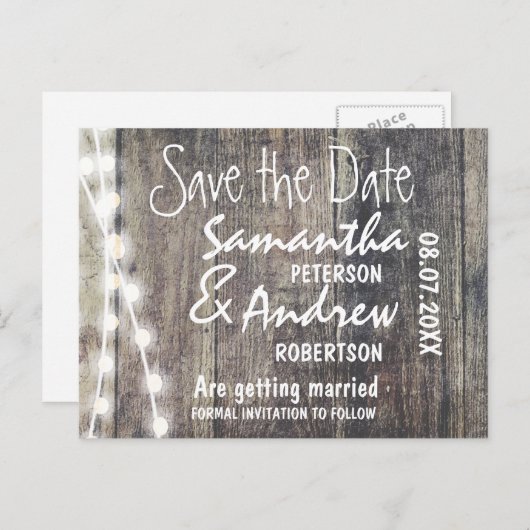 木素朴と糸の灯が日付を保存する 案内ポストカード (正面/裏面)