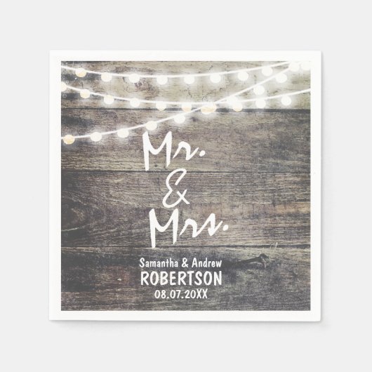 木素朴と糸の結婚光 スタンダードカクテルナプキン (正面)