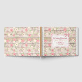 木素朴と花ピンクとタン結婚の本 ゲストブック (全面)