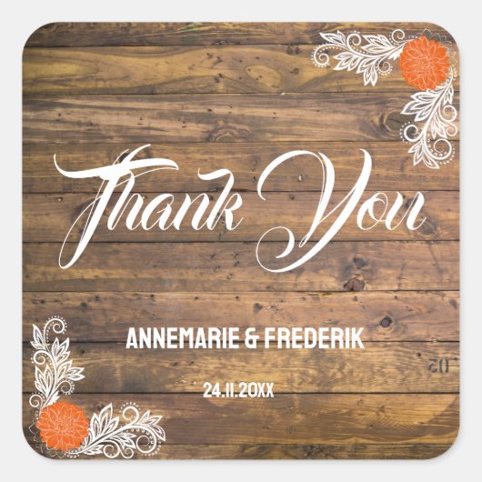 木素朴と花 スクエアシール (正面)