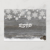 木素朴と雪片の結婚式RSVPポストカード インビテーションポストカード (正面)