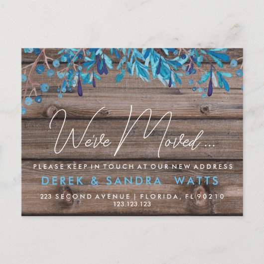 木素朴と青の離れ引っ越しましたの変化 案内ポストカード (正面)