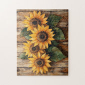 木素朴にヒマワリ ジグソーパズル (縦)