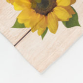木素朴にヒマワリ フリースブランケット (角)