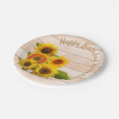 木素朴にヒマワリ ペーパープレート (アングル)