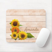 木素朴にヒマワリ マウスパッド (マウス)