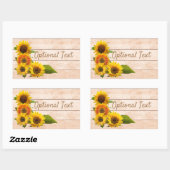 木素朴にヒマワリ 長方形シール (シート)