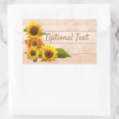 木素朴にヒマワリ 長方形シール (バッグ)