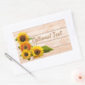木素朴にヒマワリ 長方形シール (封筒)