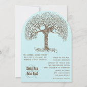 木素朴に座る森の愛結婚鳥 招待状 (正面)