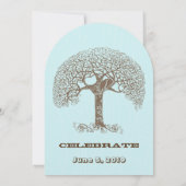 木素朴に座る森の愛結婚鳥 招待状 (裏面)