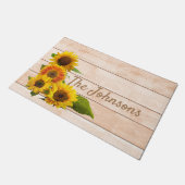 木素朴のひまわり ドアマット (アングル)