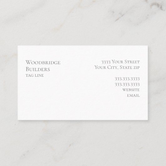 木素朴のエレガントプロフェッショナル 名刺 (裏面)