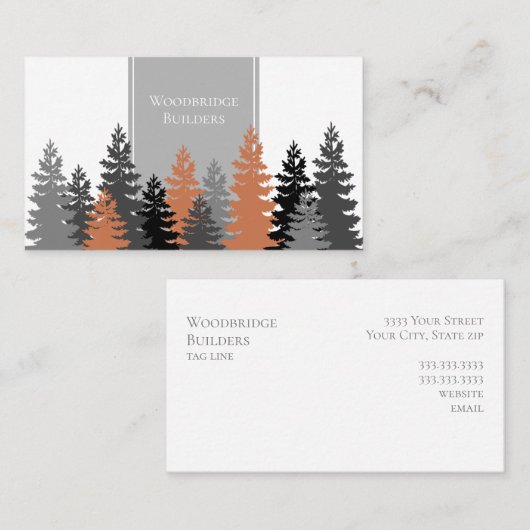 木素朴のエレガントプロフェッショナル 名刺 (正面/裏面)