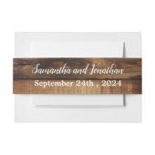 木素朴のカップル写真カントリー結婚式 招待状ベリーバンド (正面例)