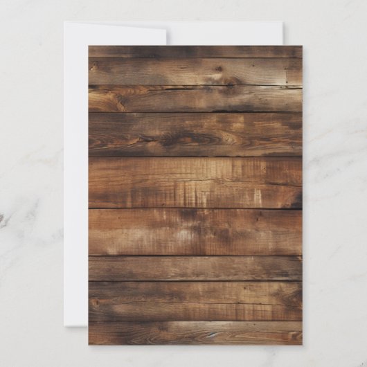 木素朴のカップル写真カントリー結婚式 招待状 (裏面)