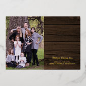 木素朴のキリスト教聖句のクリスマス写真 箔シーズンカード (正面)