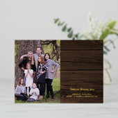 木素朴のキリスト教聖句のクリスマス写真 箔シーズンカード (立ち正面)