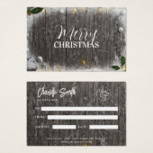 木素朴のクリスマスのギフト券 (正面&裏面)