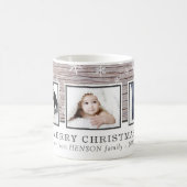 木素朴のクリスマススノーフレーク3フォトコラージュ コーヒーマグカップ (中央)