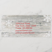 木素朴のクリスマススノーフレーク – 割引カード (裏面)