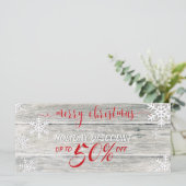 木素朴のクリスマススノーフレーク – 割引カード (スタンド正面)