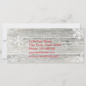 木素朴のクリスマススノーフレーク – 割引カード (裏面)