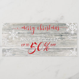 木素朴のクリスマススノーフレーク – 割引カード