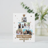 木素朴のクリスマスツリー | 5枚の写真コラージュ シーズンポストカード (スタンド正面)