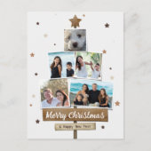 木素朴のクリスマスツリー | 5枚の写真コラージュ シーズンポストカード (正面)