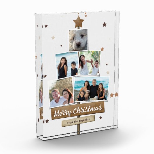 木素朴のクリスマスツリー | 5枚の写真コラージュ フォトブロック (左)