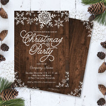 木素朴のクリスマスパーティーに雪の結晶