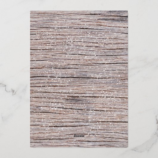 木素朴のクリスマスボール家族の写真コラージュ 箔シーズンカード (裏面)