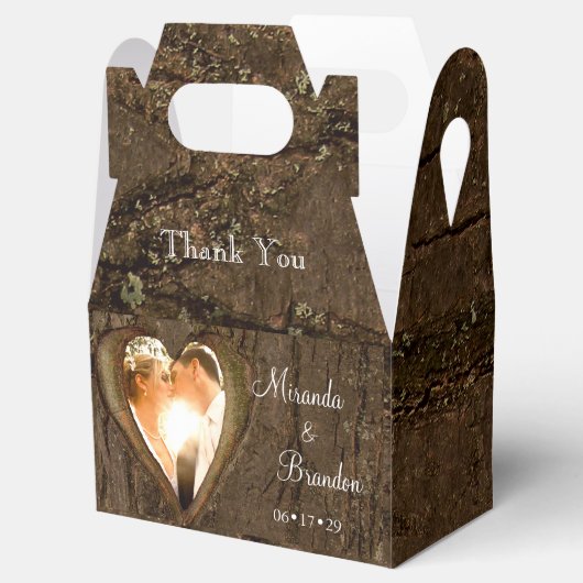 木素朴のハート結婚の写真ありがとう フェイバーボックス (オープン)