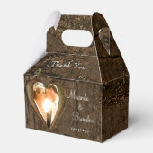 木素朴のハート結婚の写真ありがとう フェイバーボックス (正面サイド)