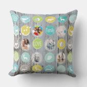 木素朴のパーソナライズされたクリスマス写真 クッション (正面)