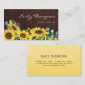 木素朴のヒマワリとユーカリフローラ 名刺 (正面/裏面)