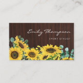 木素朴のヒマワリとユーカリフローラ 名刺 (正面)