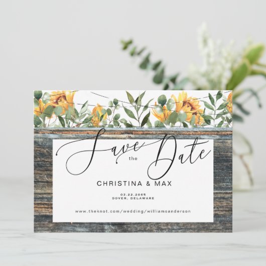 木素朴のヒマワリとライト日付を保存 セーブザデート (スタンド正面)