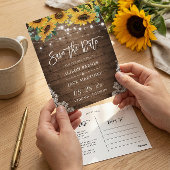 木素朴のヒマワリのストリングライト日付を保存 ポストカード