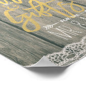 木素朴のヒマワリのレースカー結婚ドギフト ポスター (角)