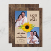 木素朴のヒマワリの写真 案内状 (正面/裏面)